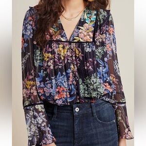 Viewer Bahl Anthropologie Vivienne Embroidered Blouse
